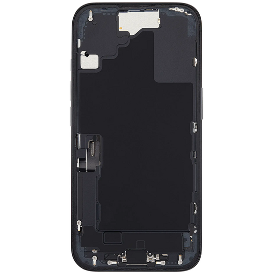 Back Housing with Simtray / Charging port & Small Parts For IPhone 16 Plus Black - MT Tech