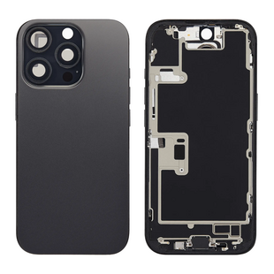 Back Housing with Simtray / Charging port & Small Parts For IPhone 16 Pro Black Titanium - MT Tech