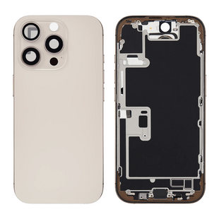 Back Housing with Simtray / Charging port & Small Parts For IPhone 16 Pro Max Desert Titanium - MT Tech