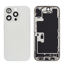 Back Housing with Simtray / Charging port & Small Parts For IPhone 16 Pro Max White Titanium - MT Tech