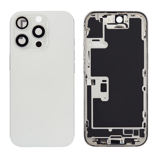Back Housing with Simtray / Charging port & Small Parts For IPhone 16 Pro Max White Titanium - MT Tech