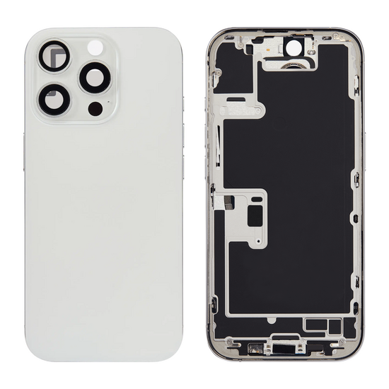 Back Housing with Simtray / Charging port & Small Parts For IPhone 16 Pro Max White Titanium - MT Tech
