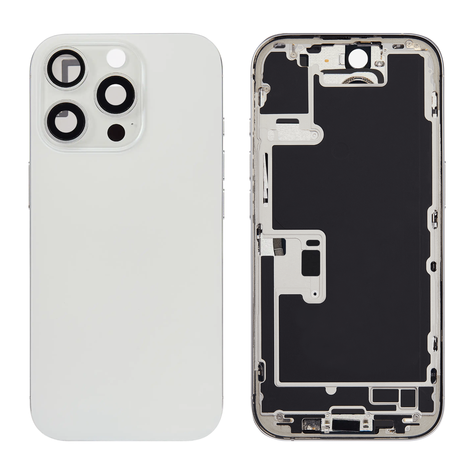 Back Housing with Simtray / Charging port & Small Parts For IPhone 16 Pro Max White Titanium - MT Tech