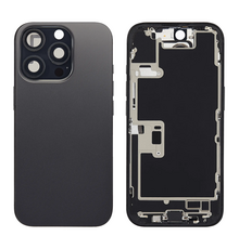 Back Housing with Simtray / Charging port & Small Parts For IPhone 16 Pro Max Black Titanium - MT Tech