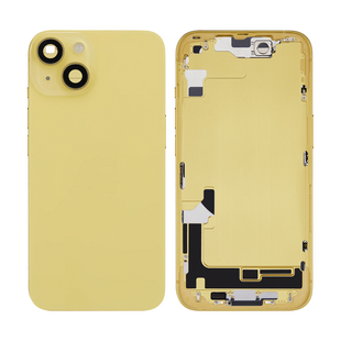 Back Housing with Simtray / Charging port & Small Parts For IPhone 14 Yellow - MT Tech