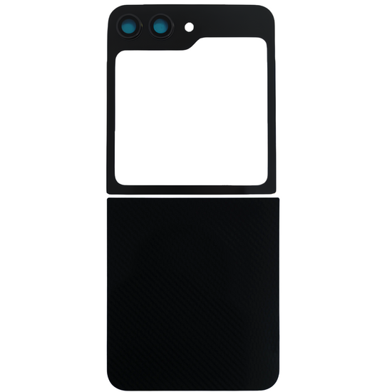 Upper & Bottom Back Cover with Camera Lens for Flip 6 (No Logo) (Black)