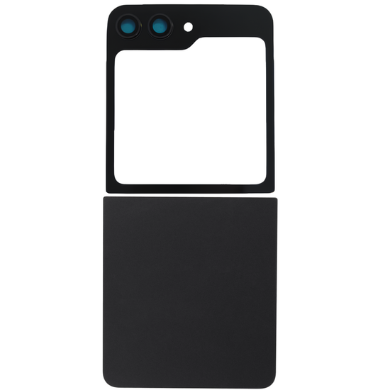 Upper & Bottom Back Cover with Camera Lens for Flip 7 (No Logo) (Black)