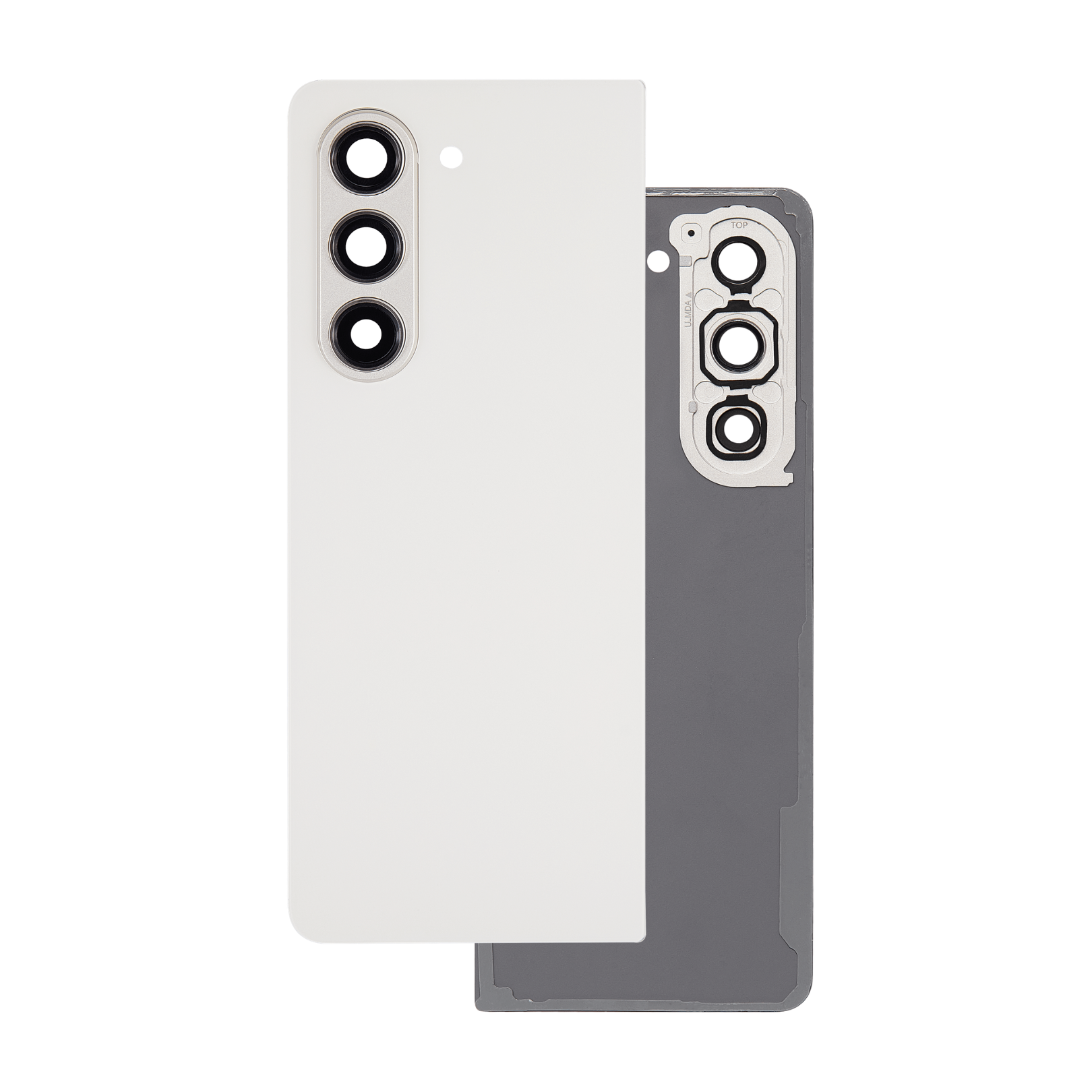 Back Cover with Camera Lens for Samsung Fold 5 (No Logo) (Cream)