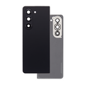 Back Cover with Camera Lens for Samsung Fold 5 (No Logo) (Black)