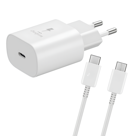 USB C Samsung 25W  2 in 1 Fast Charger + USB C to USB C Cable Combo  BULK