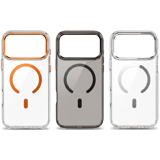 Magnetic clear case with colored camera frame For IPhone 16 Pro Max