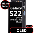 LCD OLED 1:1 Size For Galaxy S22 Ultra Black With Frame Not Original - White Box