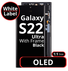 LCD OLED 1:1 Size For Galaxy S22 Ultra Black With Frame Not Original - White Box