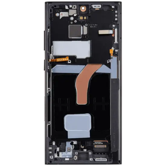 LCD OLED 1:1 Size For Galaxy S22 Ultra Black With Frame Not Original - White Box