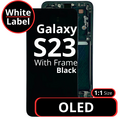LCD OLED 1:1 Size For Galaxy S23 Black With Frame Not Original - White Box