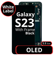 LCD OLED 1:1 Size For Galaxy S23 Black With Frame Not Original - White Box