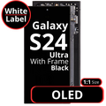 LCD OLED 1:1 Size For Galaxy S24 Ultra Black With Frame Not Original - White Box