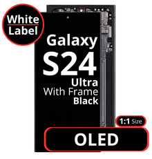 LCD OLED 1:1 Size For Galaxy S24 Ultra Black With Frame Not Original - White Box