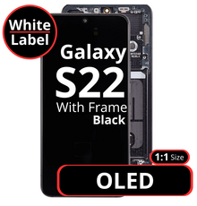 LCD OLED 1:1 Size For Galaxy S22 Black With Frame Not Original - White Box