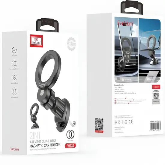Earldom 2 in 1 Air Vent Clip & Base Magnetic Car Holder EH322