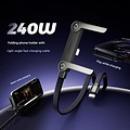USB C To USB C - 240W High Speed cable With Foldable Phone Holder Black