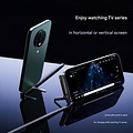 USB C To USB C - 240W High Speed cable With Foldable Phone Holder Black