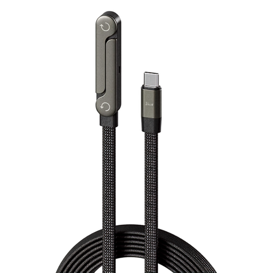 USB C To Lightning - 240W High Speed cable With Foldable Phone Holder Black