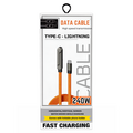 USB C To Lightning - 240W High Speed cable With Foldable Phone Holder Orange