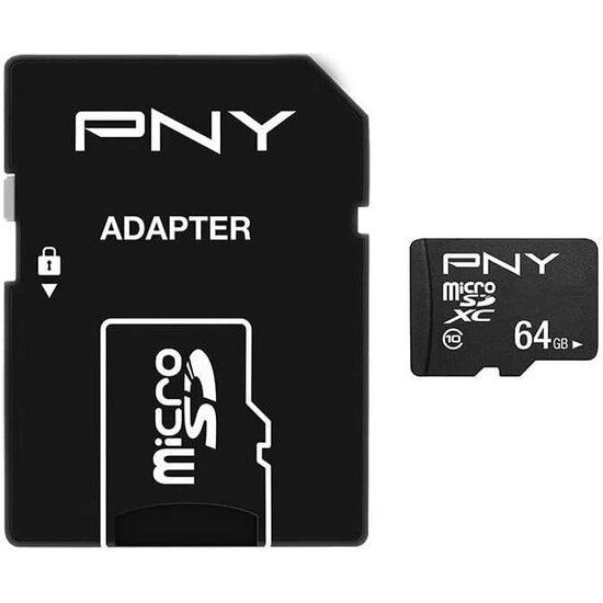PNY Performance Plus C10 MicroSDXC 64GB, met SD-adapter