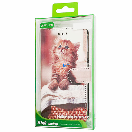 GREEN ON 3D Print Wallet Case Basket Cat Galaxy A25