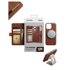 Lavann Premium 2 in 1 Magsafe Leather Bookcase For IPhone 17