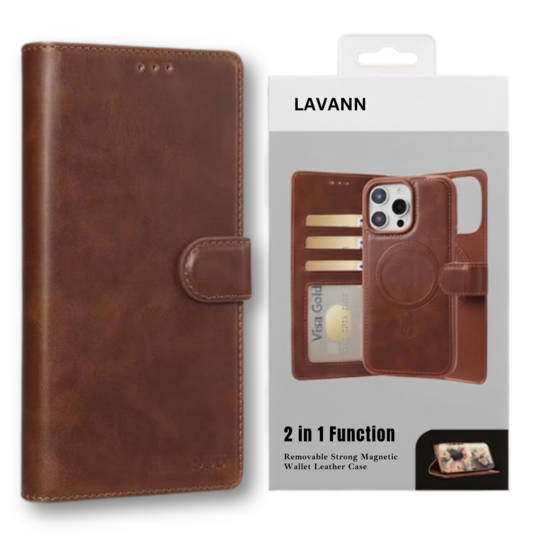 Lavann Premium 2 in 1 Magsafe Leather Bookcase For Galaxy S26 Ultra