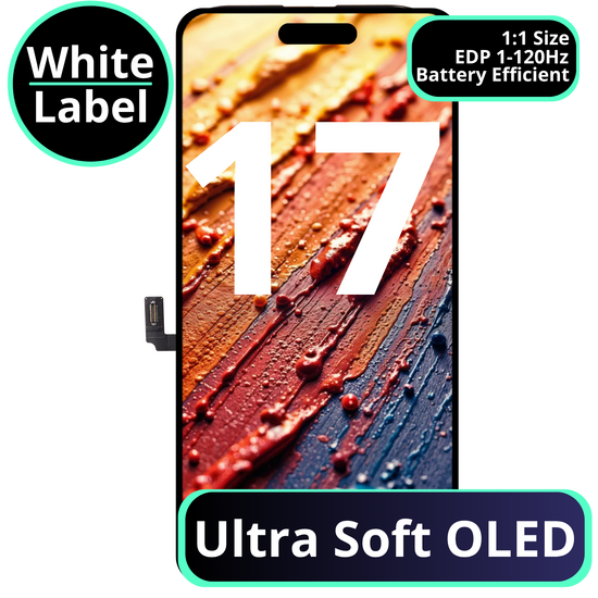 LCD Ultra Soft Oled With Battery Efficient EDP 1 - 120Hz For IPhone 17  - White Box