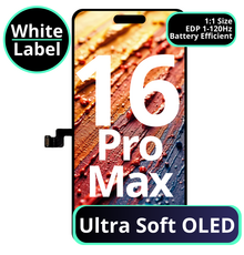 LCD Ultra Soft Oled With Battery Efficient EDP 1 - 120Hz For IPhone 16 Pro Max - White Box