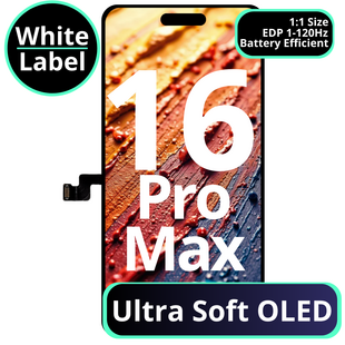 LCD Ultra Soft Oled With Battery Efficient EDP 1 - 120Hz For IPhone 16 Pro Max - White Box