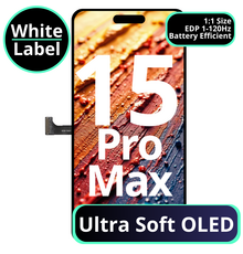LCD Ultra Soft Oled With Battery Efficient EDP 1 - 120Hz For IPhone 15 Pro Max  - White Box