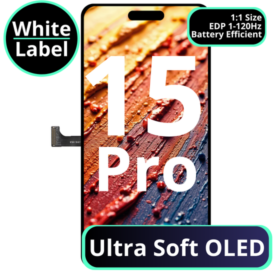 LCD Ultra Soft Oled With Battery Efficient EDP 1 - 120Hz For IPhone 15 Pro - White Box