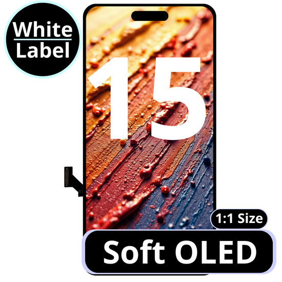 LCD Ultra Soft Oled 1:1 Size For IPhone 15 - White Box