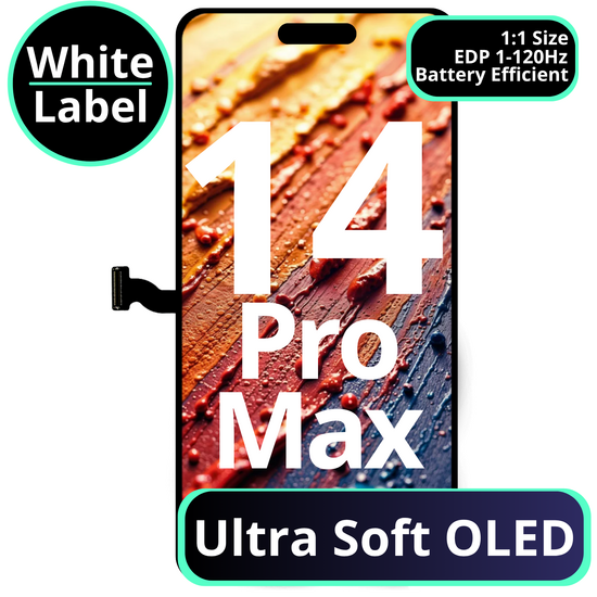 LCD Ultra Soft Oled With Battery Efficient EDP 1 - 120Hz For IPhone 14 Pro Max - White Box