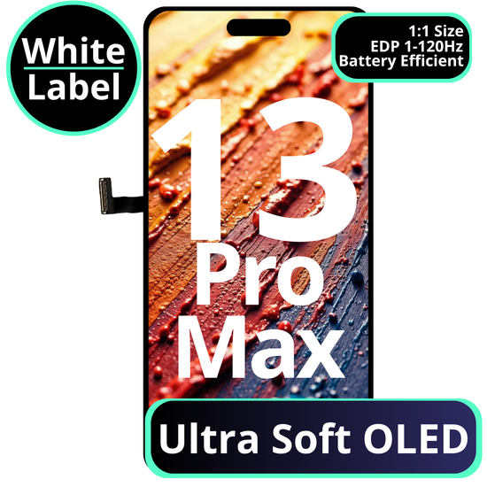 LCD Ultra Soft Oled With Battery Efficient EDP 1 - 120Hz For IPhone 13 Pro Max - White Box