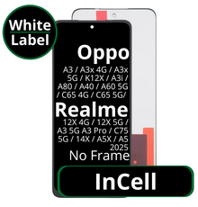 LCD InCell No Frame For Oppo A3 / A3x 4G / A3x 5G / K12X / A3i / A80 / A40 / A60 5G / C65 4G / C65 5G/ Realme 12X 4G / 12X 5G / A3 5G A3 Pro / C75 5G / 14X / A5X / A5 2025 - White Box