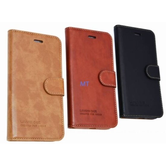Lavann Natural Leather Book Case For IPhone 7 Plus / 8 Plus