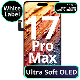 LCD Ultra Soft Oled With Battery Efficient EDP 1 - 120Hz For IPhone 17 Pro Max - White Box
