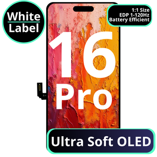 LCD Ultra Soft Oled With Battery Efficient EDP 1 - 120Hz For IPhone 16 Pro - White Box