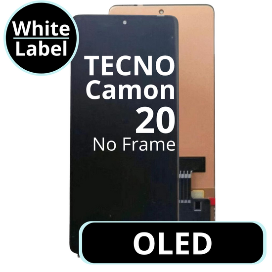 LCD OLED No Frame For Tecno Camon 20  - White Box