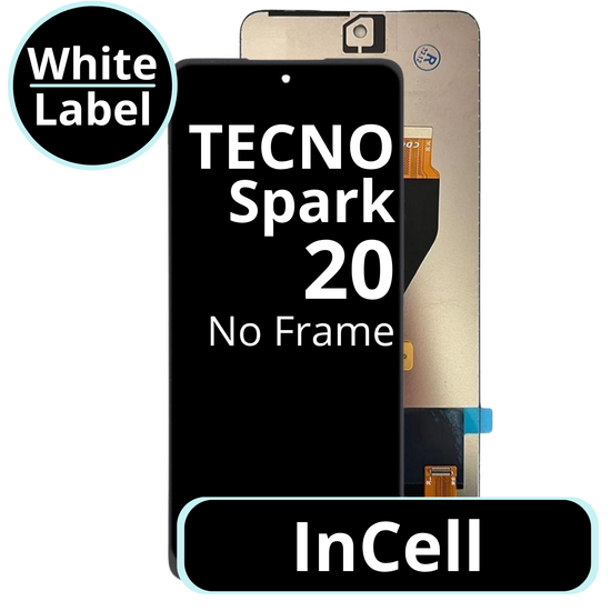LCD InCell No Frame For Tecno Spark 20 - White Box