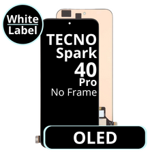LCD OLED No Frame For Tecno Spark 40 Pro - White Box