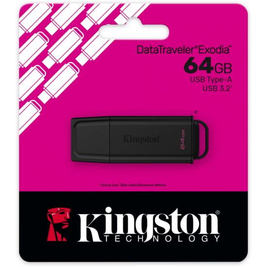 Kingston DataTraveler Exodia Kingston Type A - 3.2 USB Stick - 64GB Flash Drive
