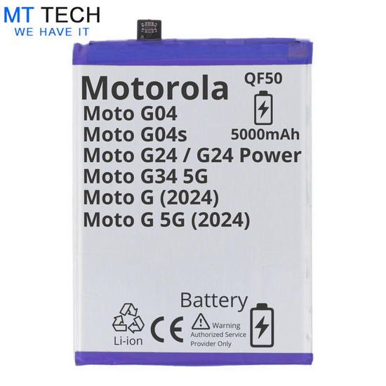 BATTERY MT Tech For Motorola G 2024 / G Play 2024 / G04 / G34 - QF50 - 5000mAh