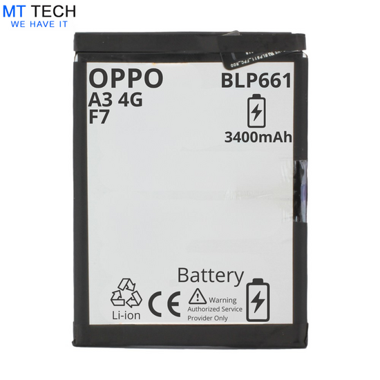 BATTERY MT Tech For Oppo A3 4G - BLP661  - 3400mAh